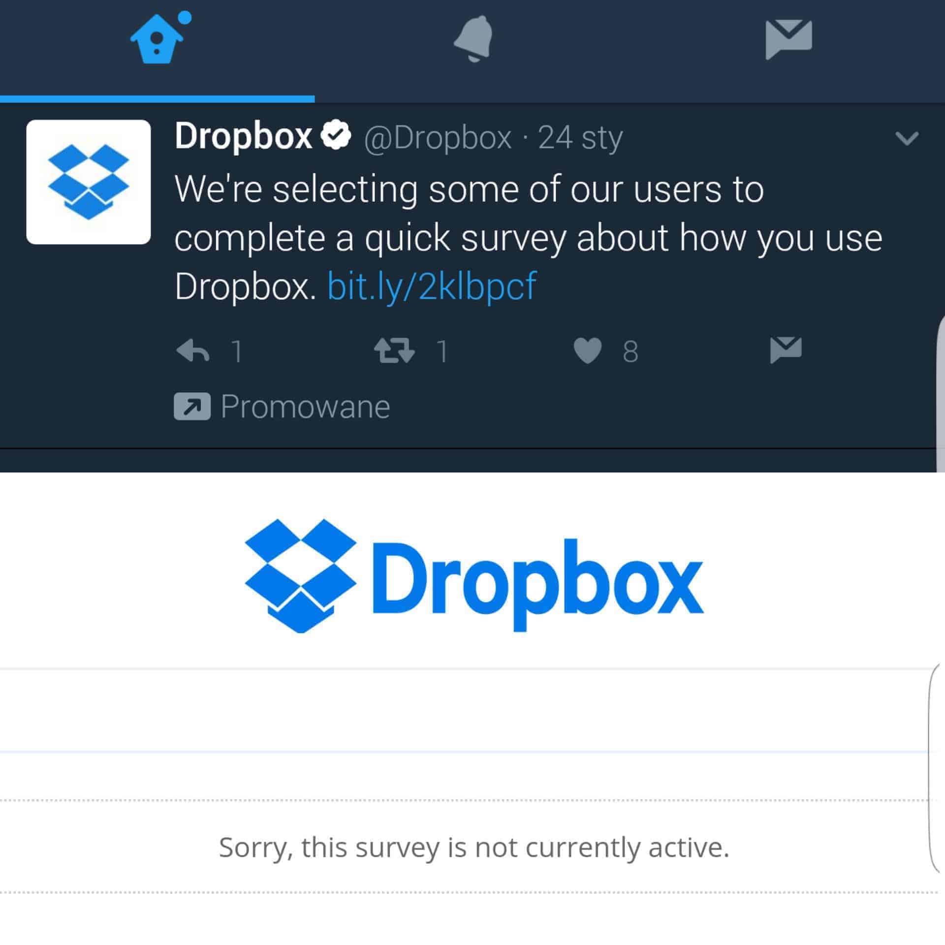 dropbox na twitterze