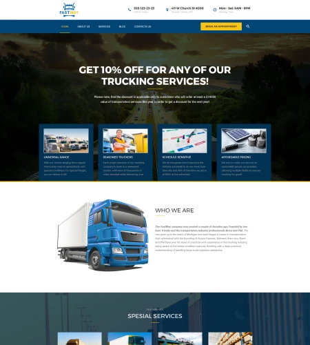 FastWay Transport – Motyw WordPress | TemplateMonster