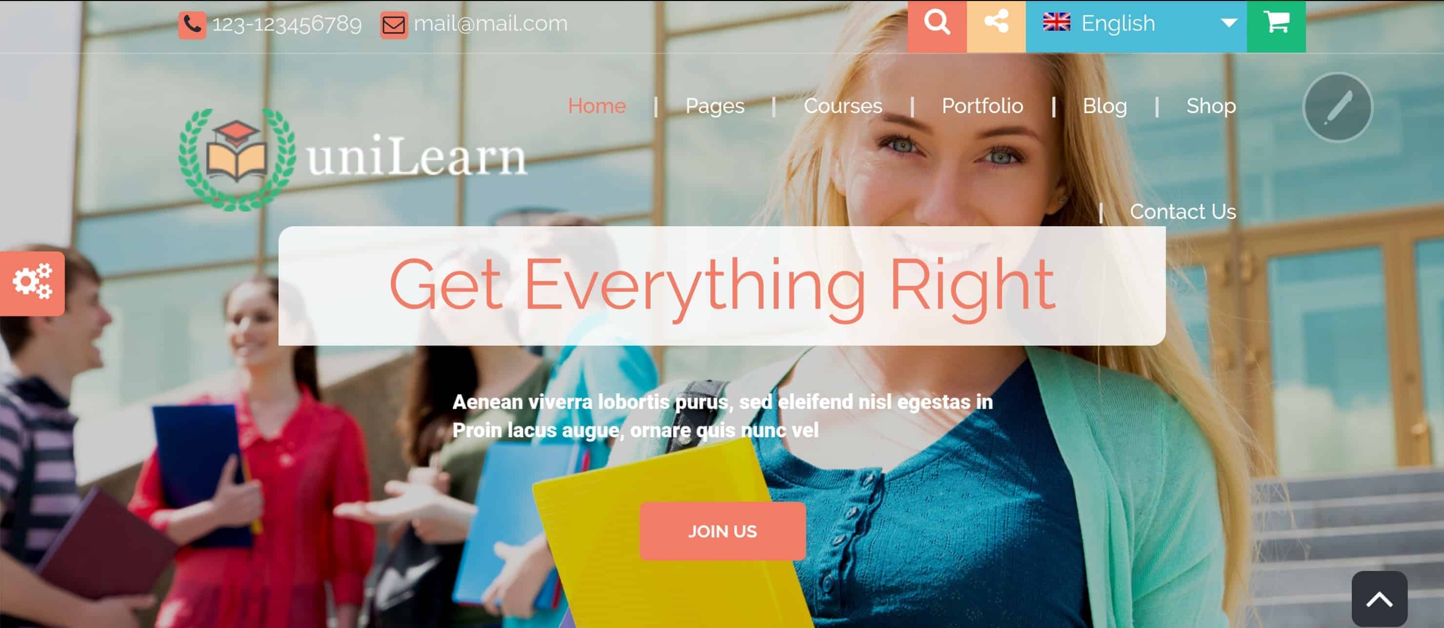 UniLearn - Motyw WordPress dla szkół i sprzedaży / obsługi kursów online