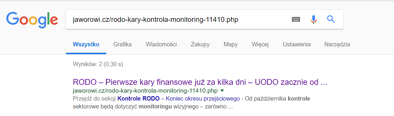 Szybkie indeksowanie w Google