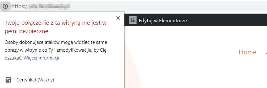Błąd między content Elementor wordpress