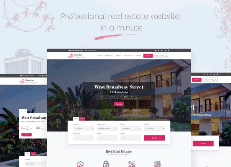 Responsywny motyw WordPress Homelist – Real Estate #68756