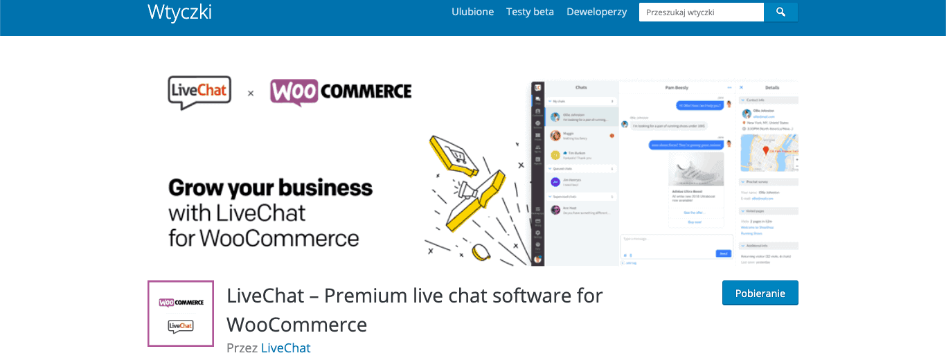 LiveChat – Premium live chat software for WooCommerce wordpress wtyczka