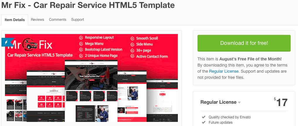 Mr Fix - Car Repair Service HTML5 Template