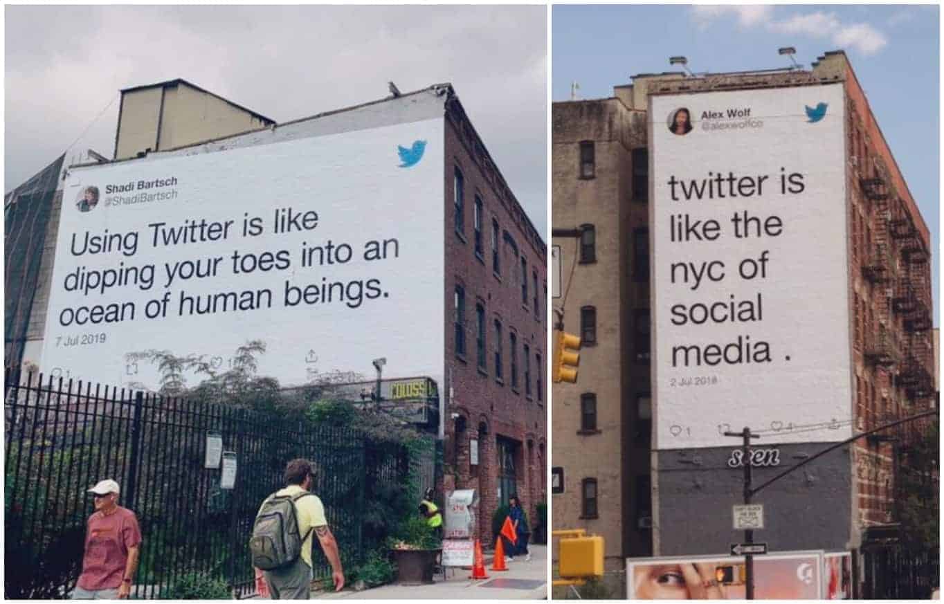 Twitter reklamy na budynkach
