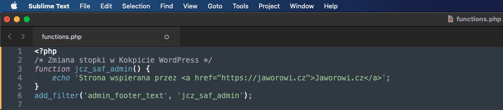 Edycja Functions.php W WordPress