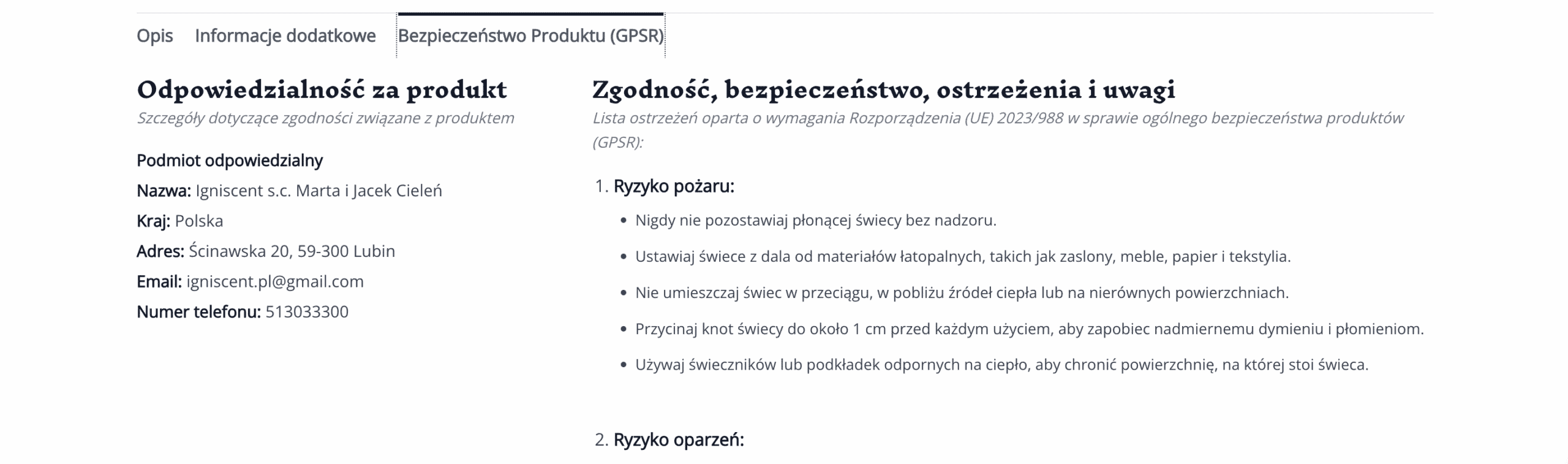 Gpsr Wdrozona Karta Charakterystyki Bezpieczenstwa Produktu
