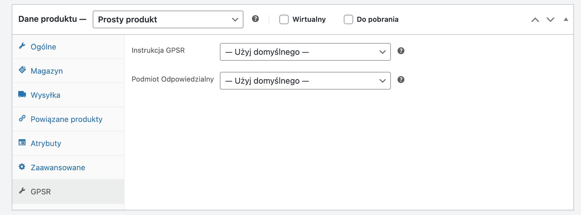 Produkt Gprs Woocommerce