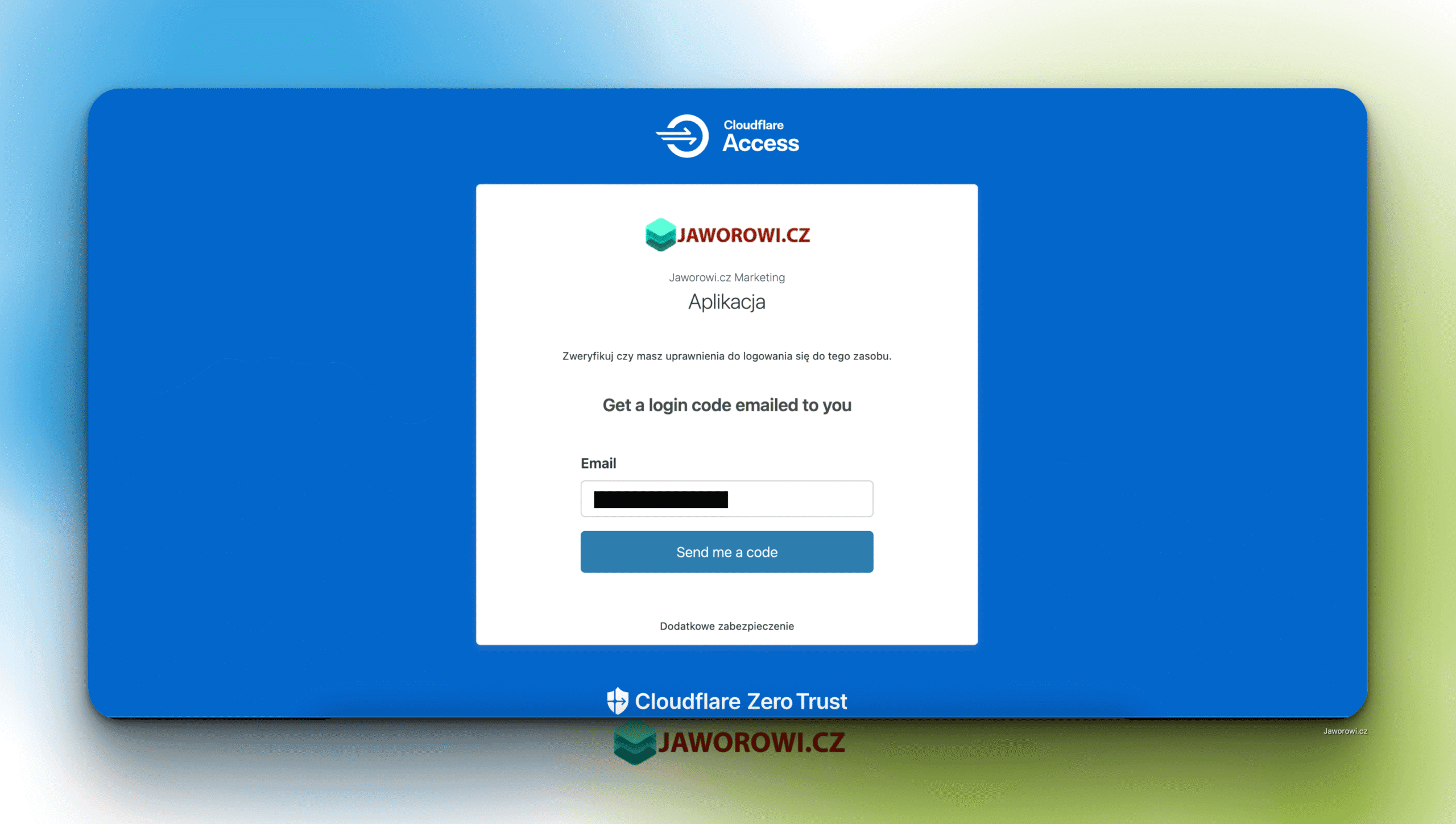 Cloudflare Zero Trust Logowanie One Time Pin