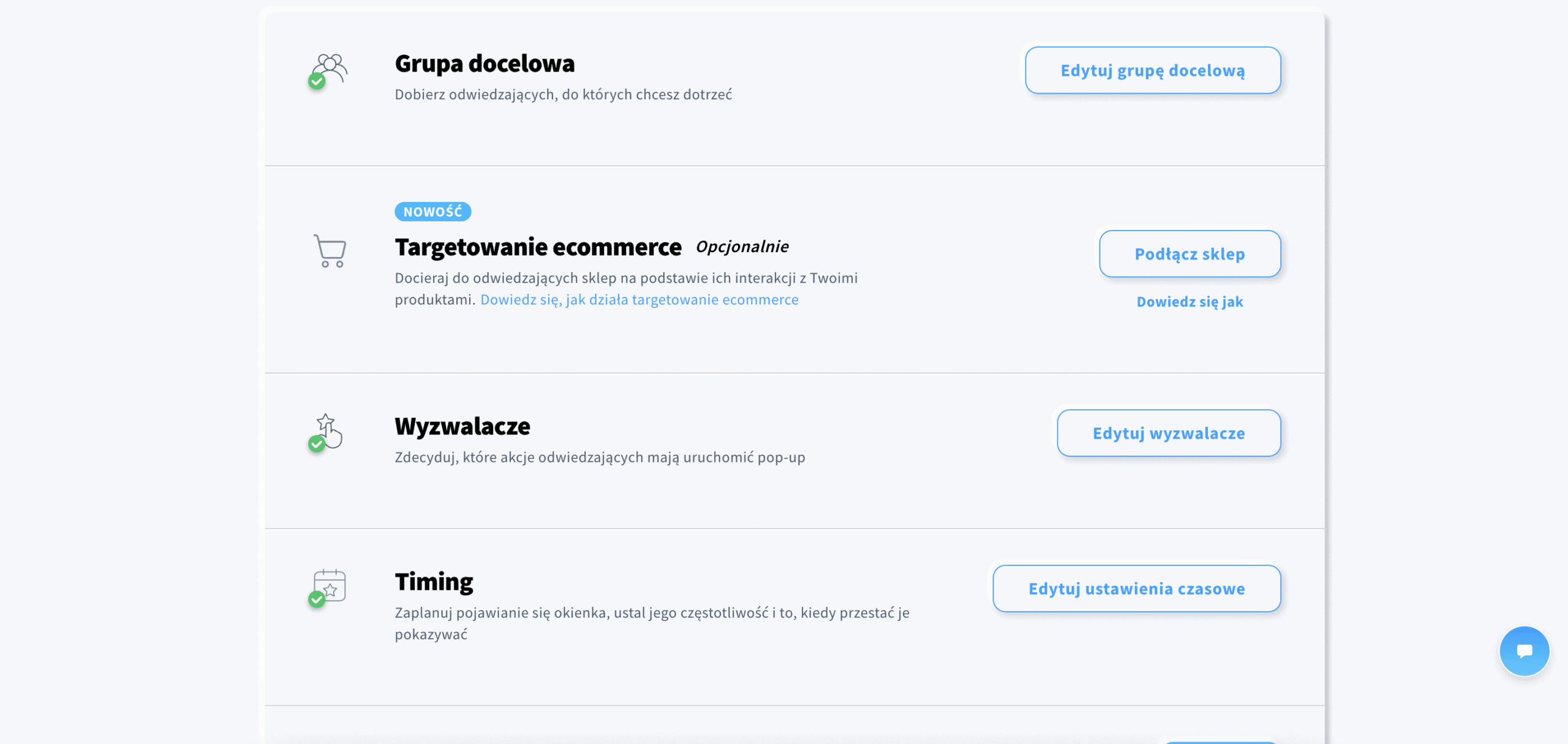 Ustawienia i reguły wyświetlania formularza popup
