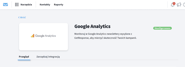 Getresponse Google Analytics Integracja Utm