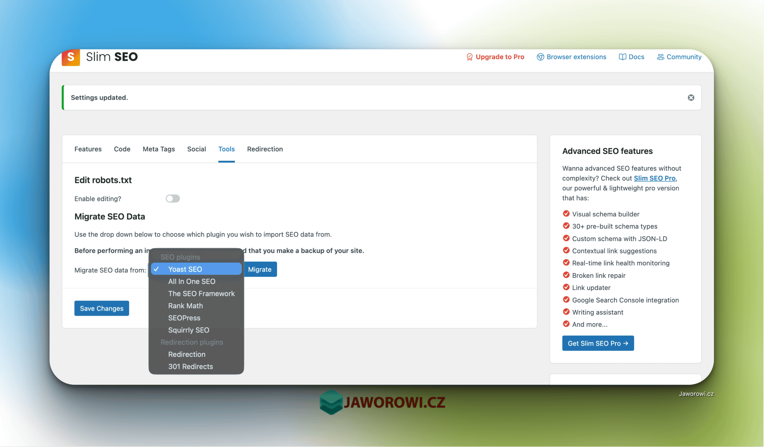 slim seo wtyczka wordpress import z innych wtyczek